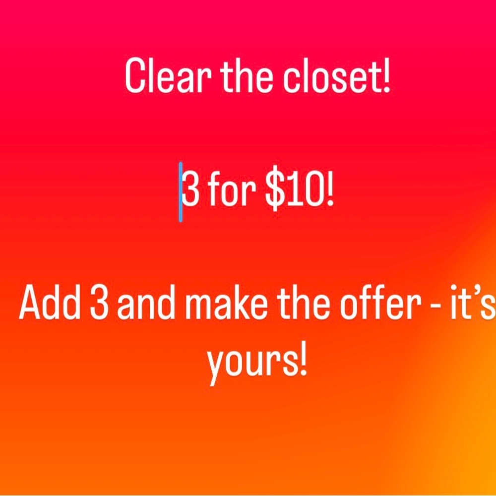 3 for $10 Clothing Offer